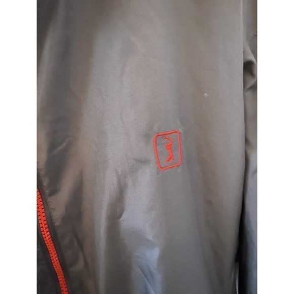 MEN'S AUTHENTIC PGA TOUR CHARCOAL GRAY WINDBREAKER.LONG SLEEVES.SIZE L - Picture 3 of 4